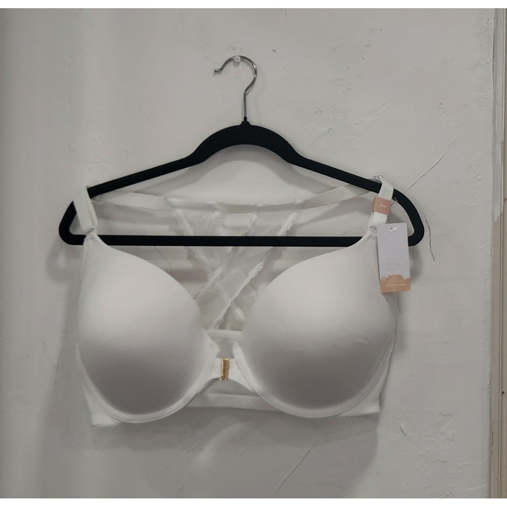 New Cacique Lane Bryant Bra 38G Front Close Boost Plunge Padded Strappy Back